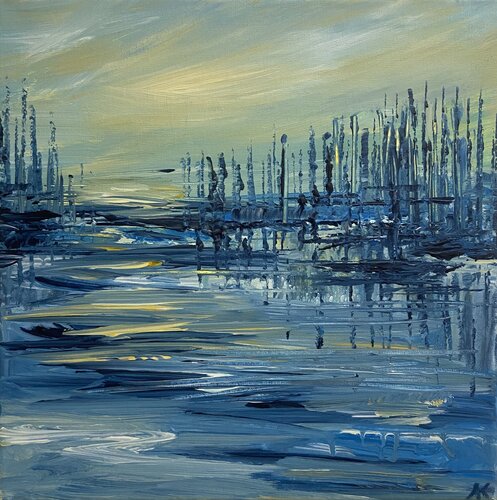 Kleiner Segelhafen par Astrid Krömer, Peinture en vente sur Singulart