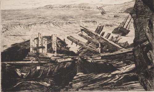 La Sulina, Gravure originale signée by Edwin Edwards, 版画 for Sale on Singulart