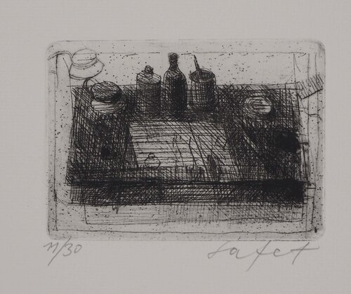 Table dans l'atelier by Safet Zec, Print for Sale on Singulart