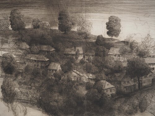 Village sur la colline van Safet Zec, Afdruk te koop op Singulart