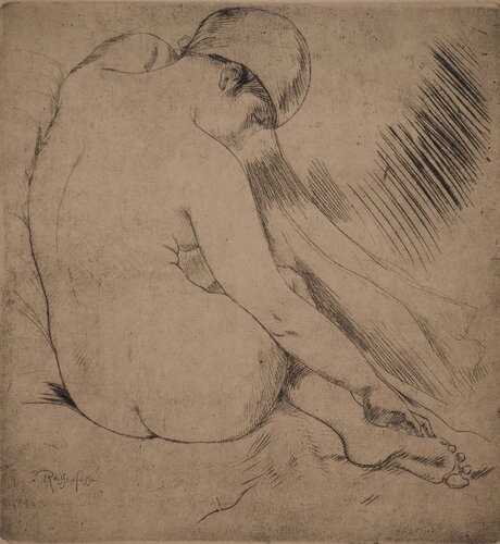 Nu au foulard, van Armand Rassenfosse, Afdruk te koop op Singulart