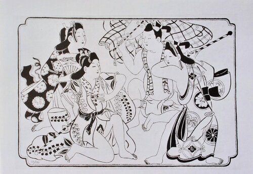 Le seigneur et ses Geish von Jihei Sugimura, Druck kaufen auf Singulart