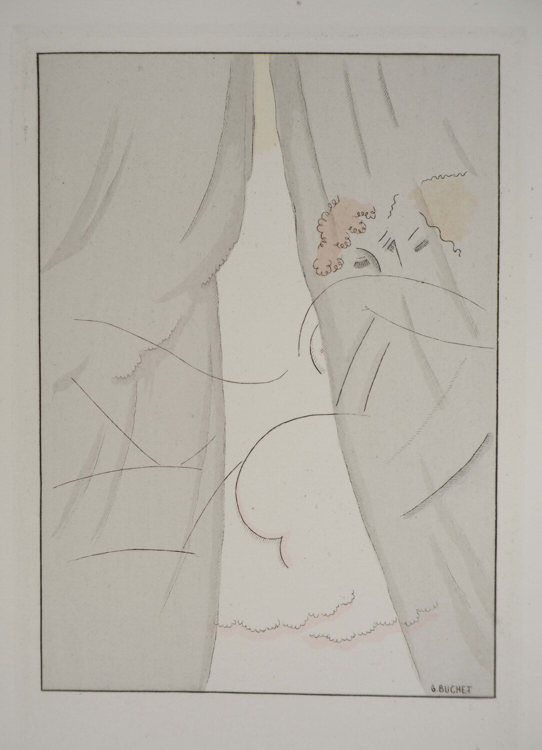L'étreinte dissimulée Gustave Buchet Print for sale