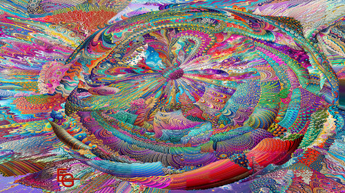 Orbits of Infinite Light: Awakening of the Cosmic Mind. Cinematic Wide — 54" x 30" Landscape Premium edition par Elena Gantchikova, Édition en vente sur Singulart