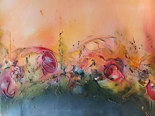 rose garden di Elfriede Keplinger, Pittura in vendita su Singulart