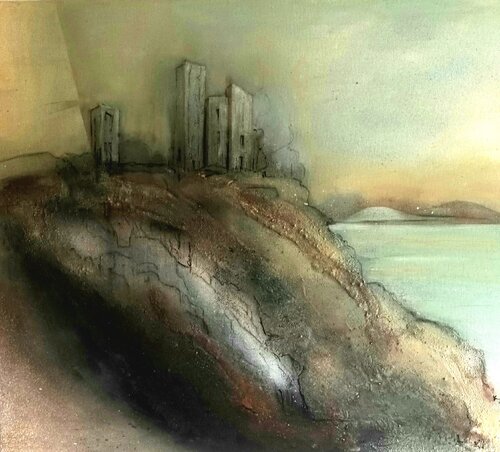 above the cliffs by Elfriede Keplinger, Painting for Sale on Singulart