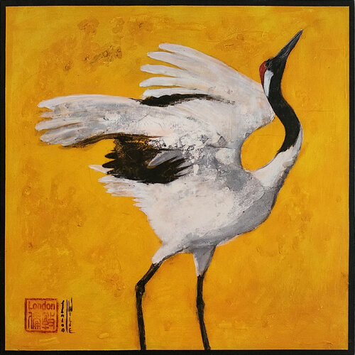 Dancing Crane I de London Wilde, Pintura a la venta en Singulart