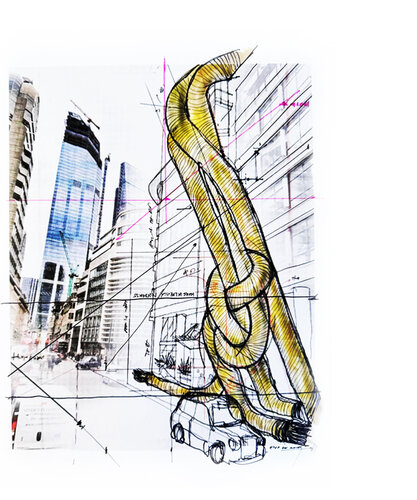 EMF_KNOTS IN THE CITY_LONDON 2022 by Enrico Maria Fabbri, 소묘 for Sale on Singulart