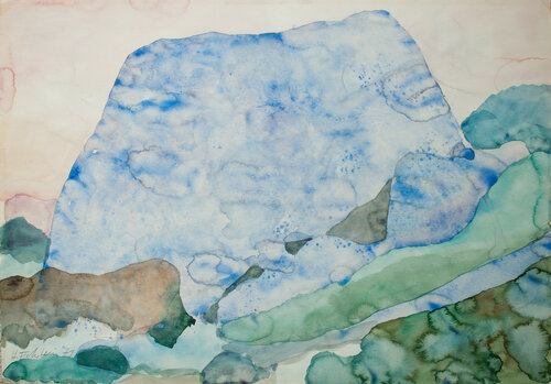 Bergmassiv blau von Hellmut Eckstein, Werk auf Papier kaufen auf Singulart