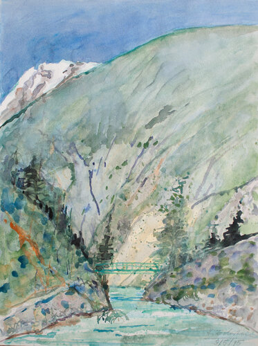 Gleirschbachtal bei Scharnitz by Hellmut Eckstein, Work on Paper for Sale on Singulart
