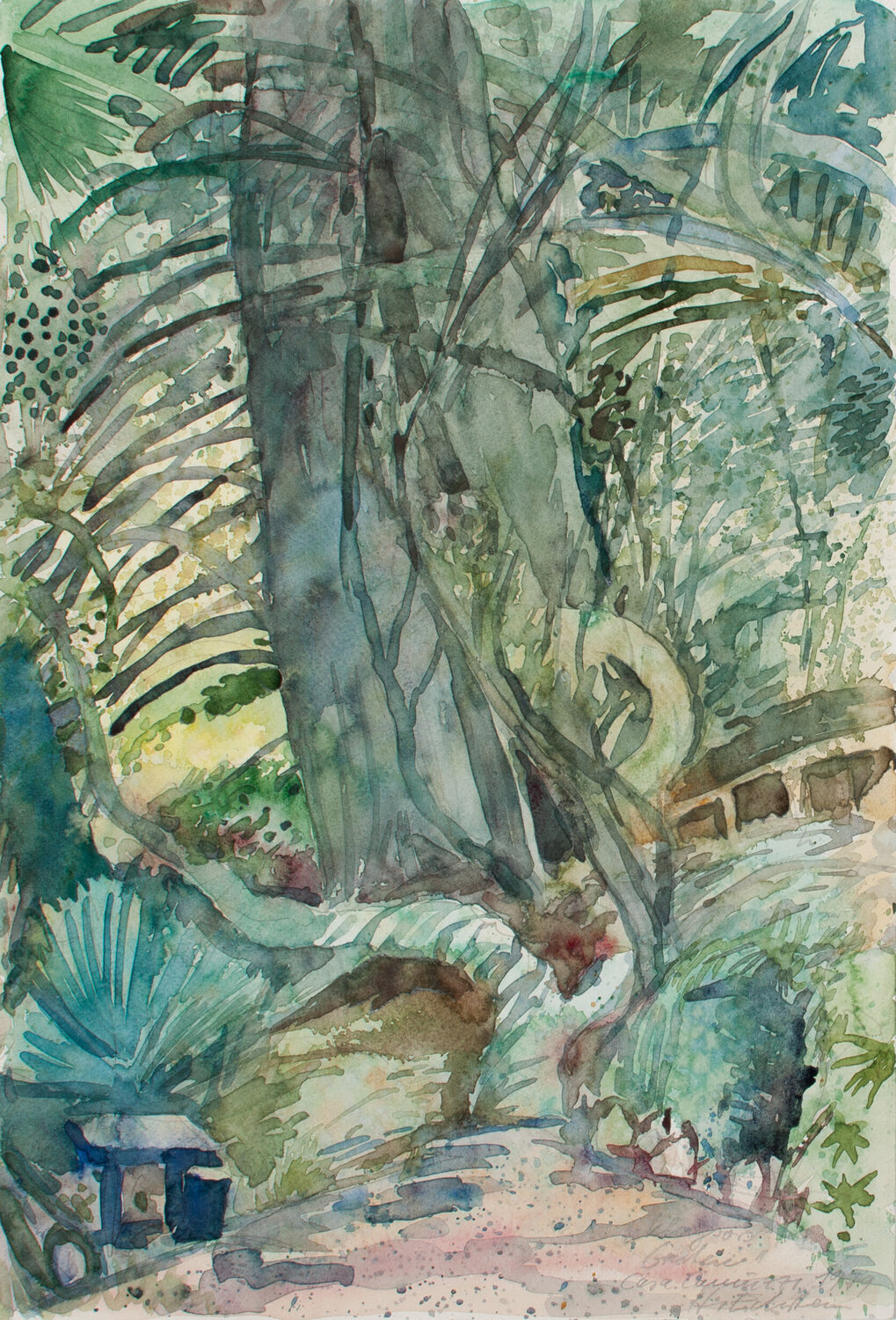 Garten der Casa Camuzzi Hellmut Eckstein Opera su carta in vendita