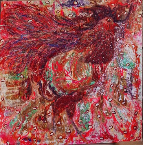 The Phoenix and the Immortal Soul par Hend Al-Batesh, Peinture en vente sur Singulart