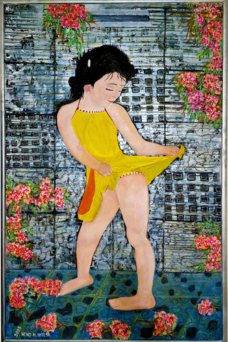 The pretty in yellow di Hend Al-Batesh, Pittura in vendita su Singulart