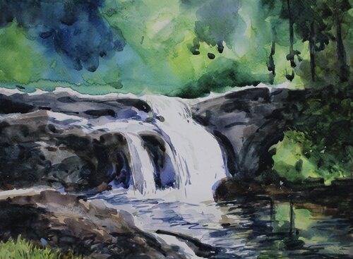 Waterfall di Athaangart Studio, Pittura in vendita su Singulart