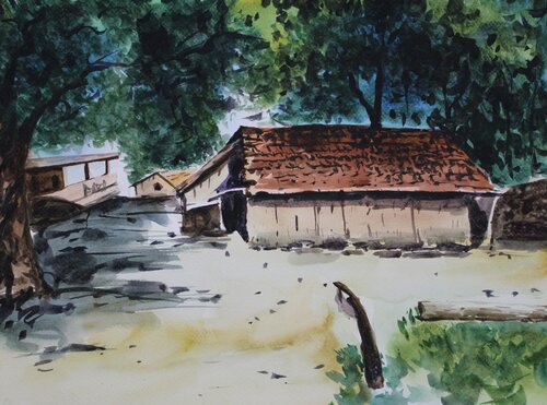 Village life von Athaangart Studio, Malerei kaufen auf Singulart