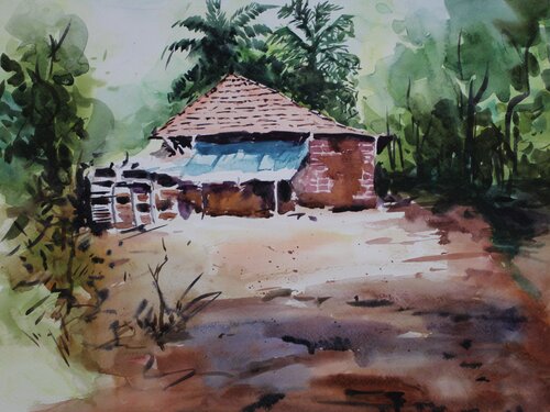 Village life by Athaangart Studio, Painting for Sale on Singulart