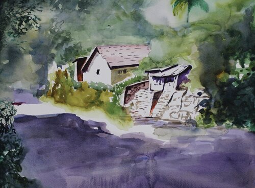 Village life by Athaangart Studio, Painting for Sale on Singulart