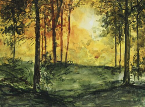 Beautiful Morning in forest von Athaangart Studio, Malerei kaufen auf Singulart