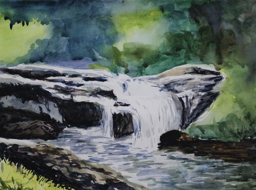 Waterfall-2 di Athaangart Studio, Pittura in vendita su Singulart