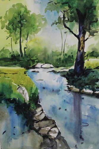 Rivers di Athaangart Studio, Pittura in vendita su Singulart