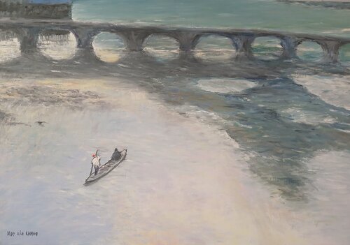 vieux pont et reflet de kia kheng hoy, Pintura a la venta en Singulart