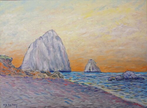 mer et rochers von kia kheng hoy, Malerei kaufen auf Singulart