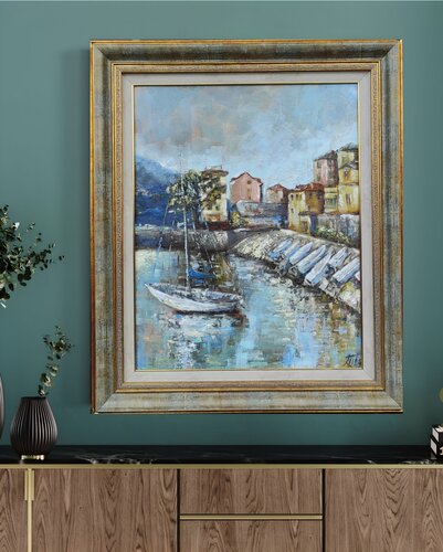Como lake Italy original oil painting seascape van Olga Ponomarenko, Schilderij te koop op Singulart