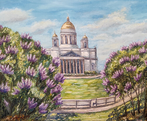 Isaakievsky cathedral. Saint-Petersburg van Olga Ponomarenko, Schilderij te koop op Singulart