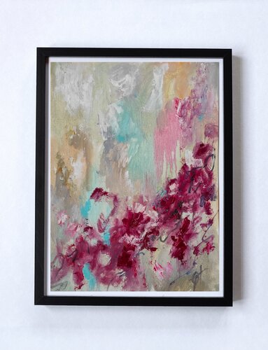 Abstract oil painting. Blooming flowers van Olga Ponomarenko, Schilderij te koop op Singulart