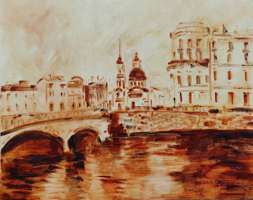 Saint Petersburg. Original oil cityscape on canvas von Olga Ponomarenko, Malerei kaufen auf Singulart