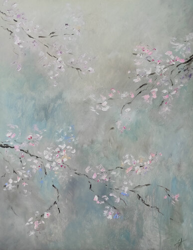 Blooming tree original oil painting von Olga Ponomarenko, Malerei kaufen auf Singulart