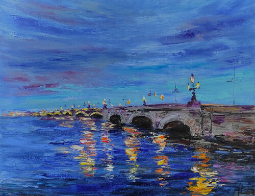 Troitsky Bridge. Saint Petersburg. von Olga Ponomarenko, Malerei kaufen auf Singulart