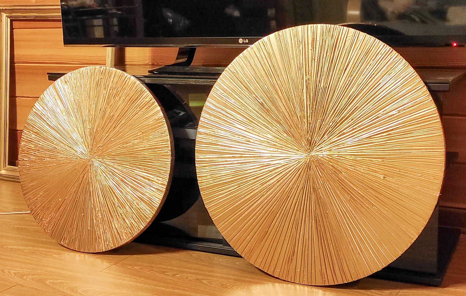The diptych. Round textured abstract paintings Olga Ponomarenko Dipinto originale in vendita