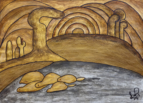 Releitura de Sol Poente de Tarsila do Amaral by Luzia Sobreiro, Painting for Sale on Singulart