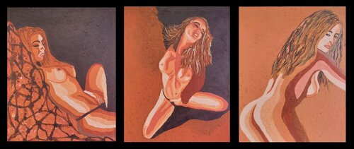 SENSUAL TRIPTICO 01 - 02 - 03 van Luzia Sobreiro, Schilderij te koop op Singulart