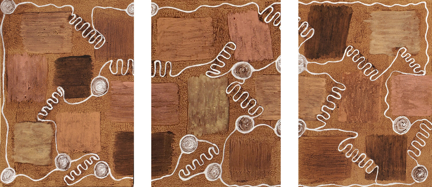 Triptico Abstrato Luzia Sobreiro