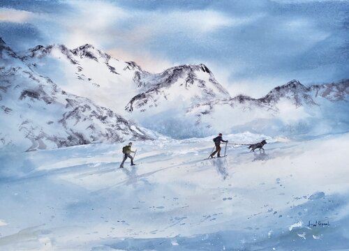 Ski trip von Janet Olaussen Repaal, Malerei kaufen auf Singulart
