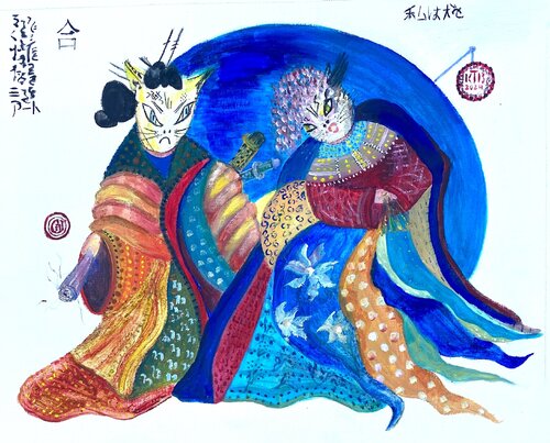 Stop resisting me I am the colourful Vox from YOKAI. di Kasia Turajczyk, Pittura in vendita su Singulart