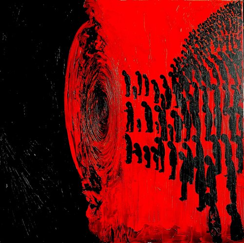 Trump's Black Whole - Taxes and Death. by Kasia Turajczyk, Painting for Sale on Singulart