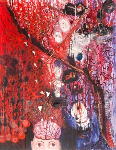 My Brain - The Conversation With My Cosmos de Kasia Turajczyk, Pintura a la venta en Singulart