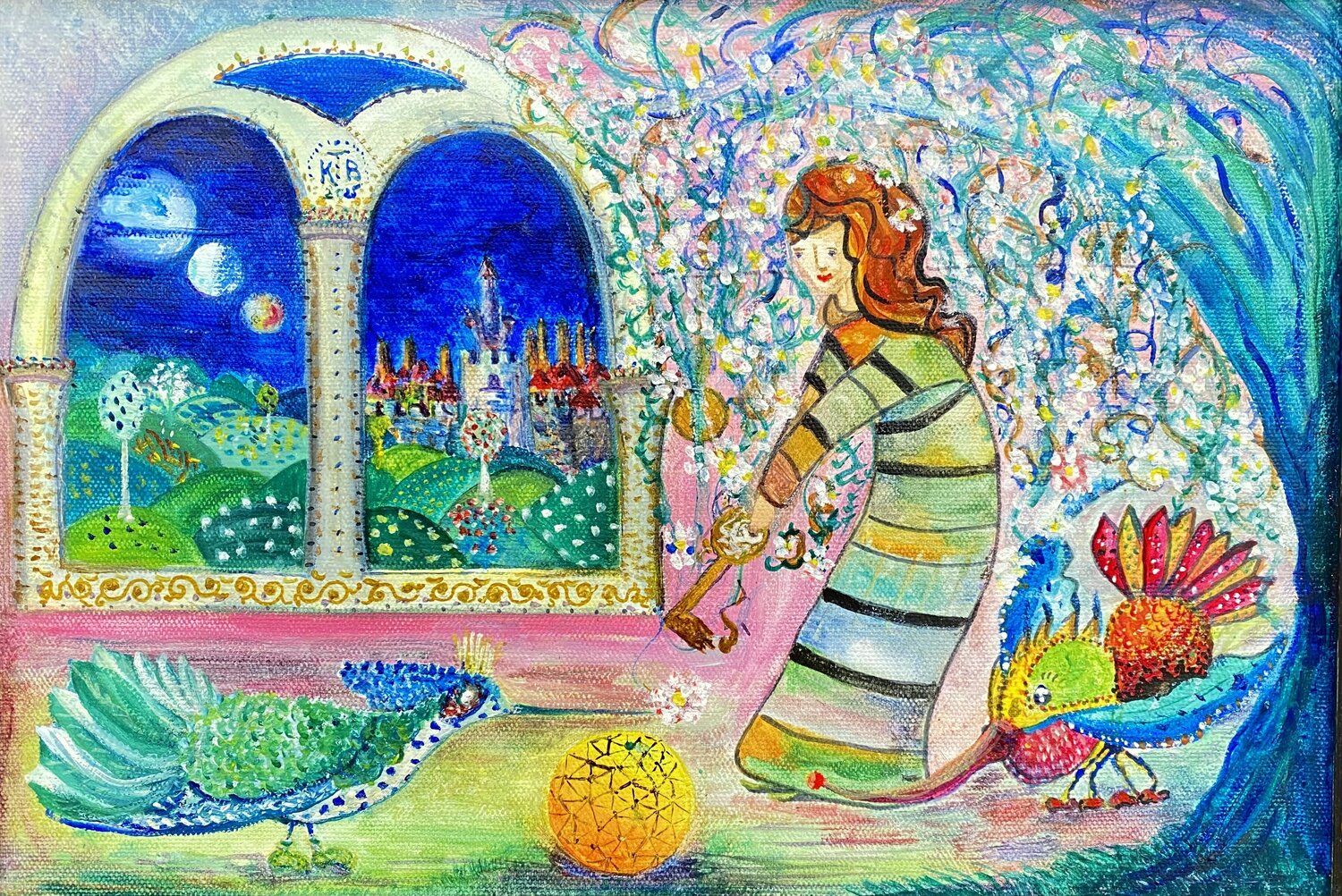 The Keeper of The Azure Gate Kasia Turajczyk Originalgemälde zu verkaufen