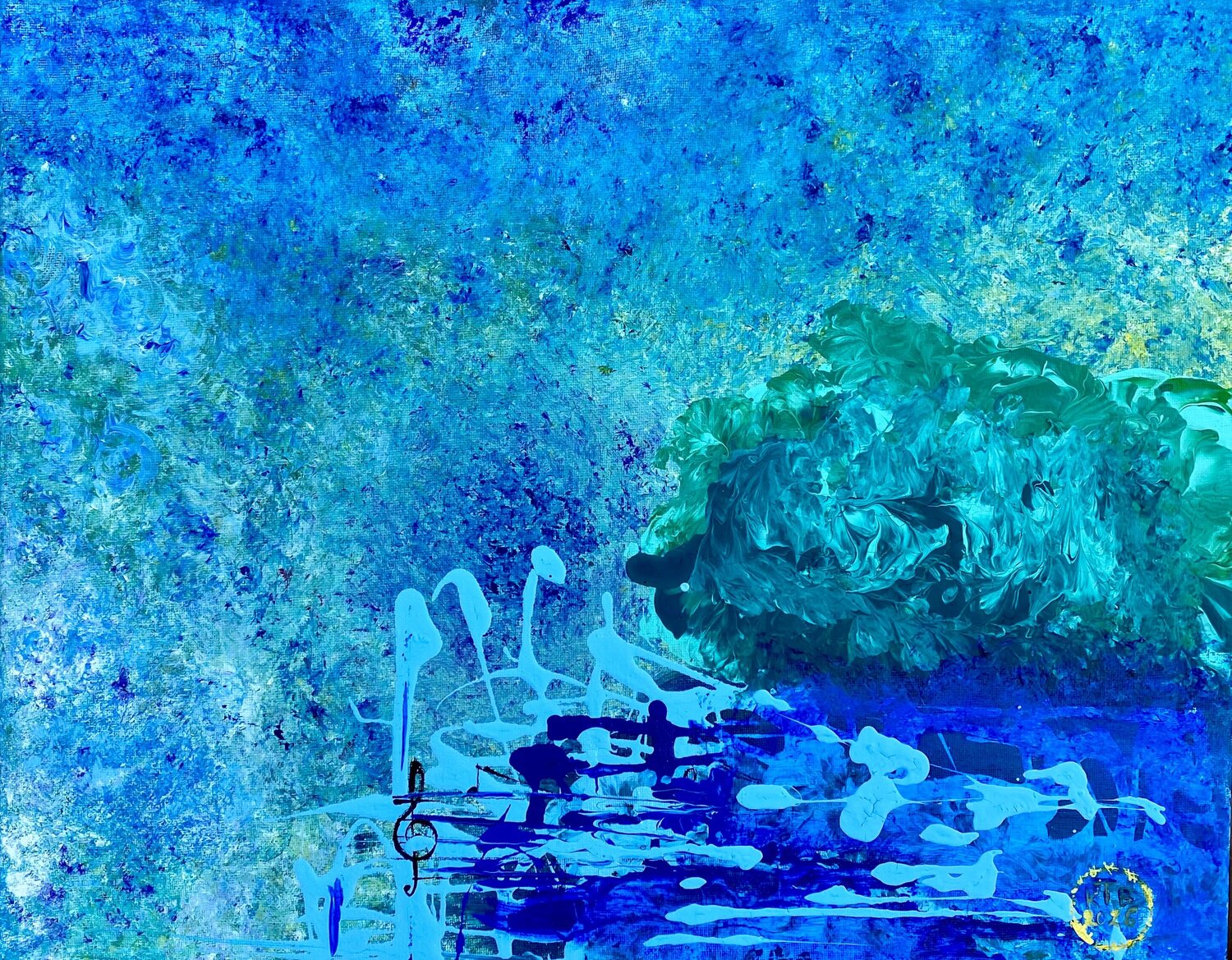 "Modal Blue: After Evans" Kasia Turajczyk Origineel schilderij te koop