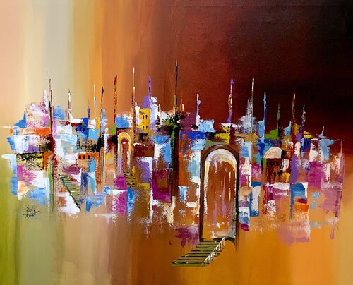 Skyline and the dusk van Ayyad Ayyad, Schilderij te koop op Singulart