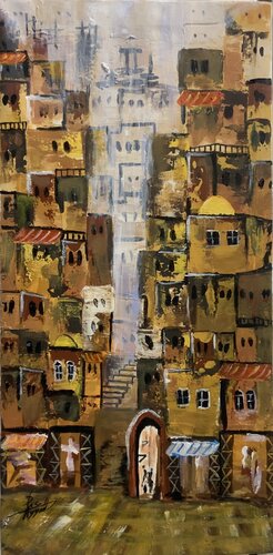 stairs heading to the columns van Ayyad Ayyad, Schilderij te koop op Singulart