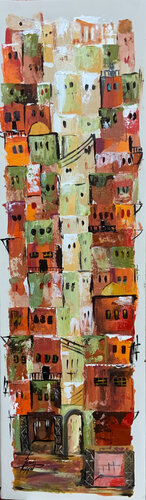 Glow of sunset on ancient alleys van Ayyad Ayyad, Schilderij te koop op Singulart
