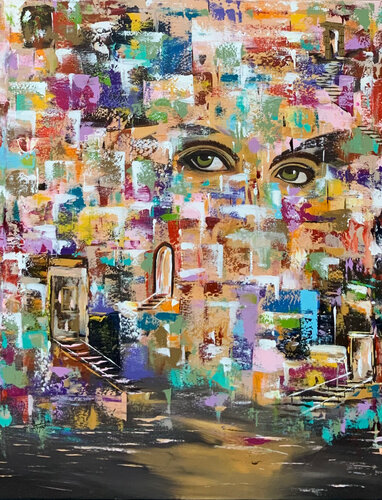 Interwoven colors of memory van Ayyad Ayyad, Schilderij te koop op Singulart
