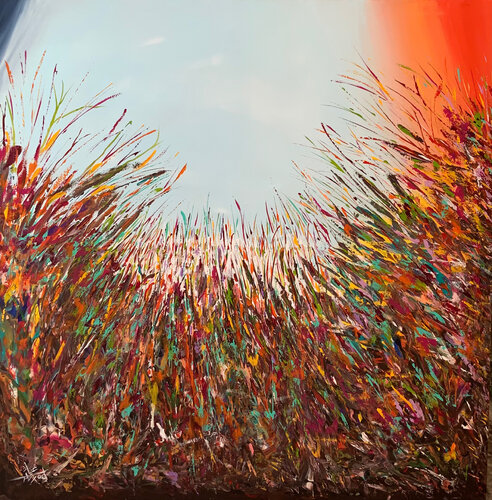 Happiness the dance of wild grass van Ayyad Ayyad, Schilderij te koop op Singulart