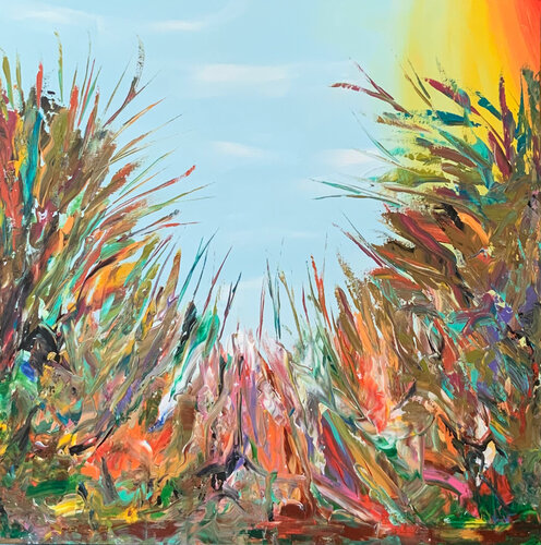 Happiness pathway to light van Ayyad Ayyad, Schilderij te koop op Singulart