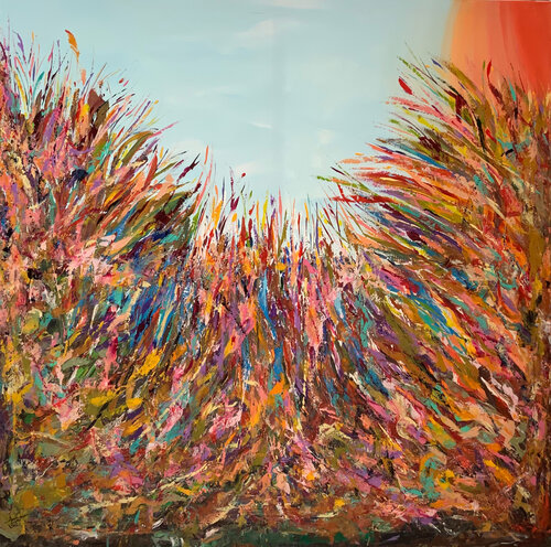 Happiness dance of colors at sunset van Ayyad Ayyad, Schilderij te koop op Singulart