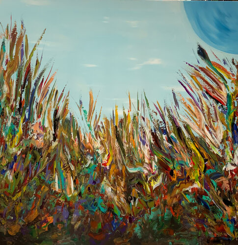 Dance of happiness beneath the sun van Ayyad Ayyad, Schilderij te koop op Singulart